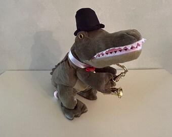 Animated Alligator Plush Stuffed Animal Playing Saxophone