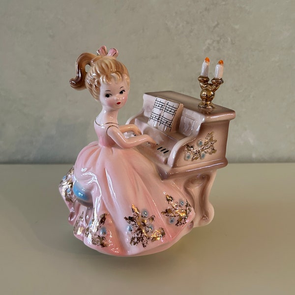 Josef  Original Girl At Piano Music Box Figurine