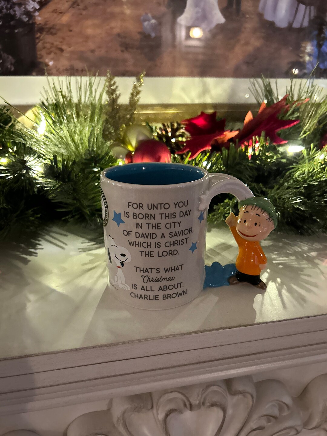 Peanuts Christmas Mug Linus Nativity Speech Etsy