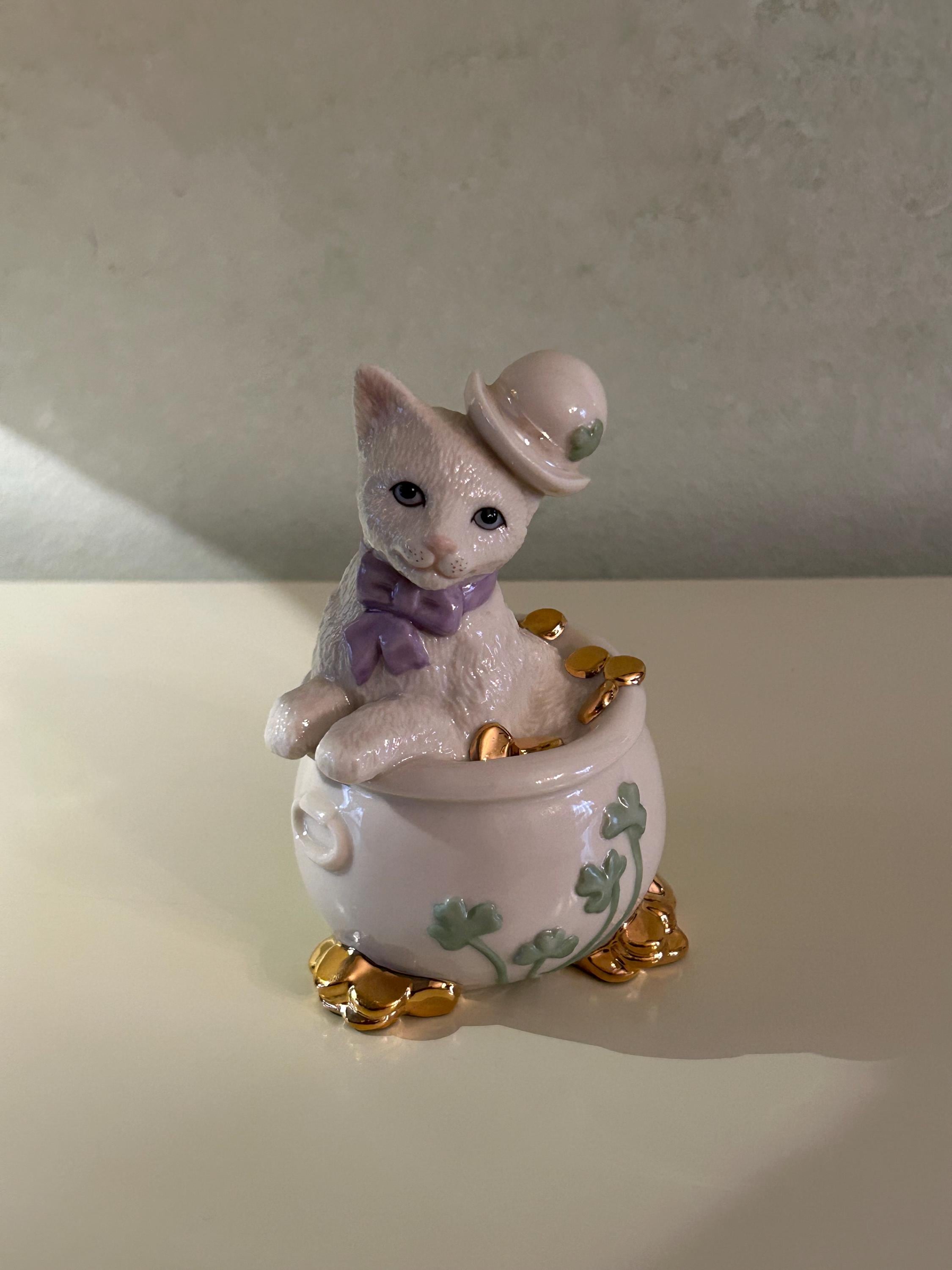 Lenox Cat Figurine - Etsy