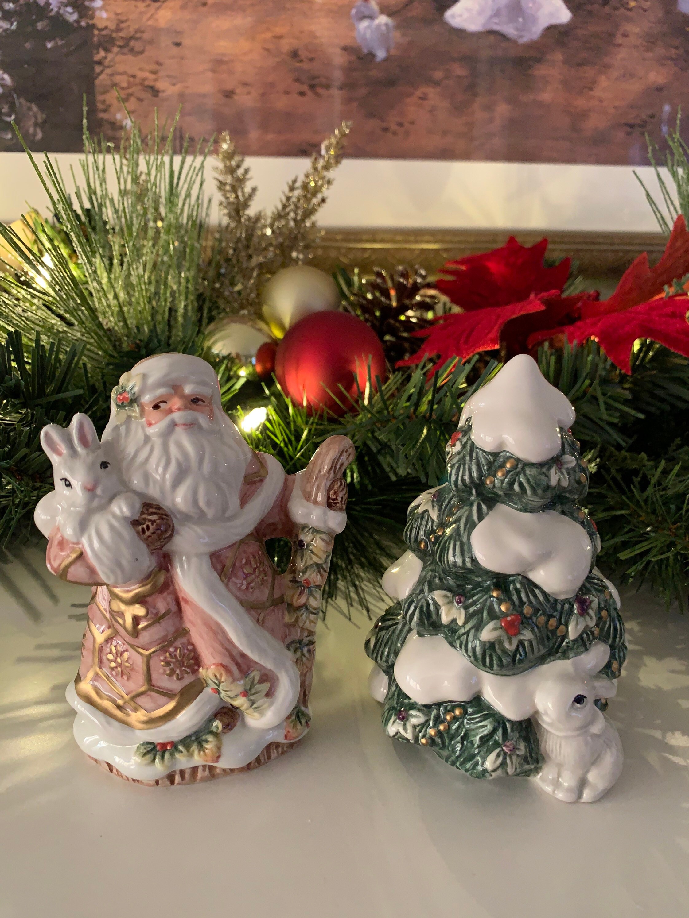 Fitz and Floyd Salt and Pepper Shakers Snowy Woods Set - Etsy Fitz and Floyd Snowy Woods Santa Cookie Jar main image 0