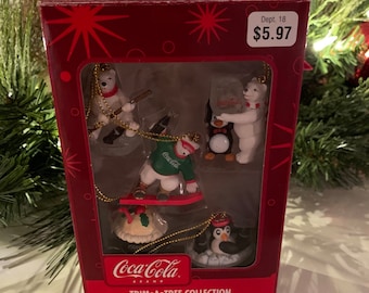 Vintage Coca Cola Ornaments With Box