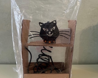 Halloween Black Cat Candle Holder Large