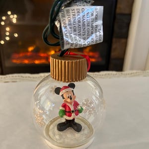 Vintage Disney Mickey Mouse Snow Globe Ornament