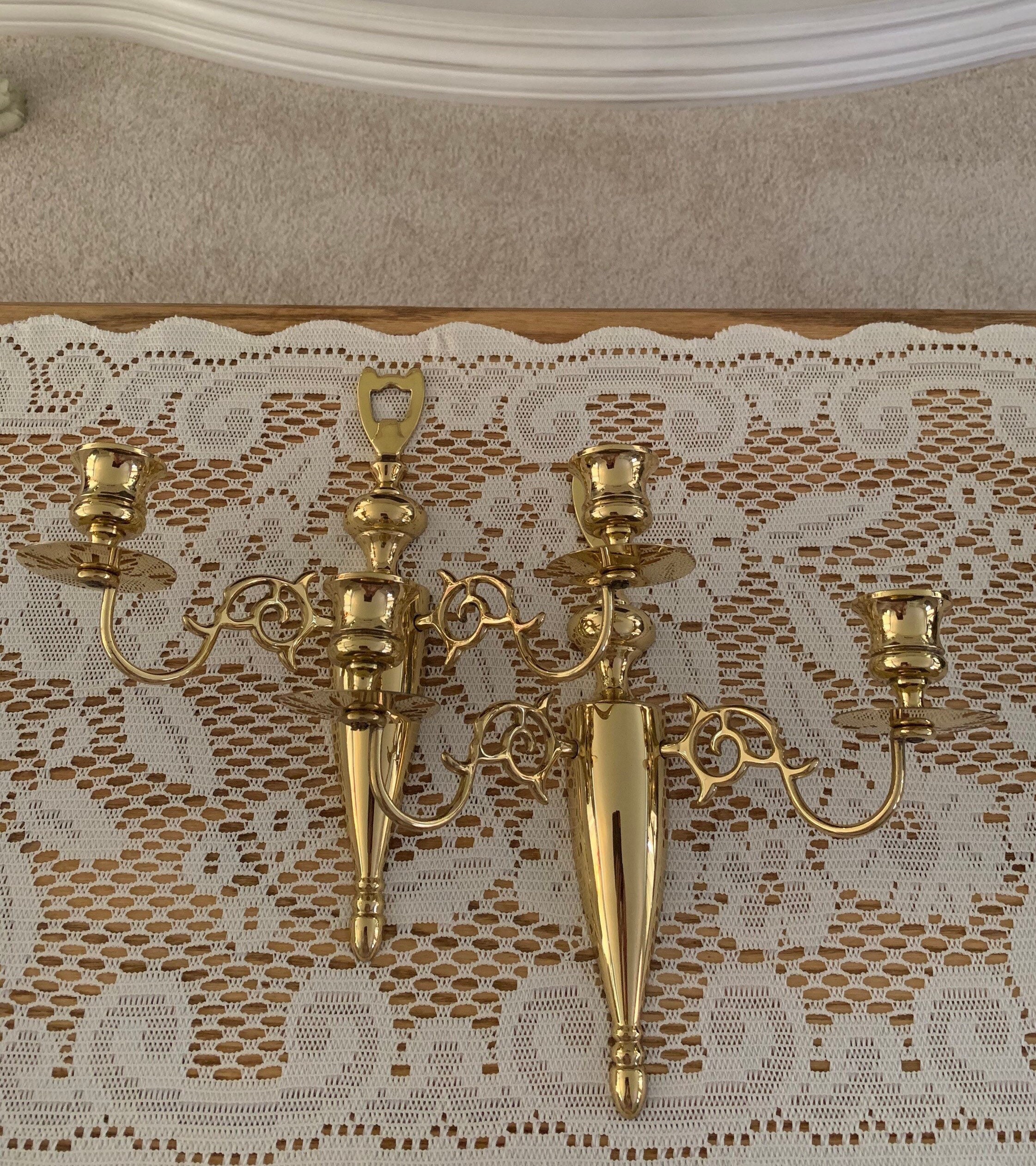 Vintage E B Baldwin Brass Wall Sconce Candelabras Etsy Australia
