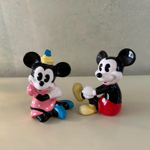 Vintage Walt Disney Mickey And Minnie Mouse Figurines image 1