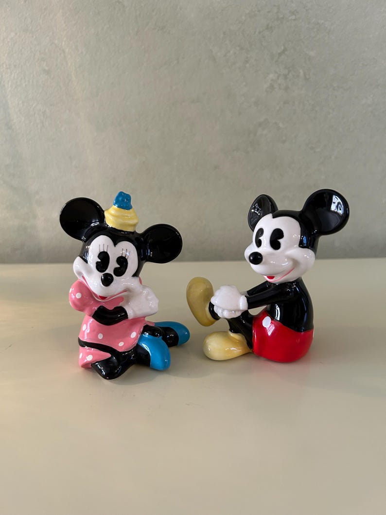 Vintage Walt Disney Mickey And Minnie Mouse Figurines image 1