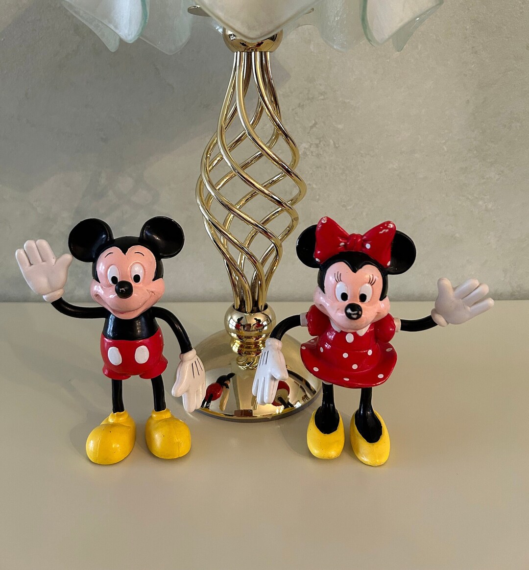 Disney Mickey Mouse and Minnie Mouse Posable Figurines Collectibles - Etsy
