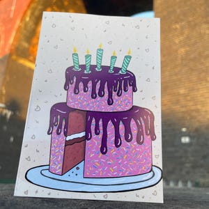 Carte de gâteau d'anniversaire