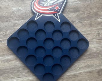 Présentoir pour rondelles de hockey des Blue Jackets de Columbus : décoration murale pour salle de sport, cadeau de fan