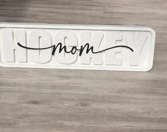 Cadeau personnalisé en bois pour maman hockey sur étagère pour maman sportive