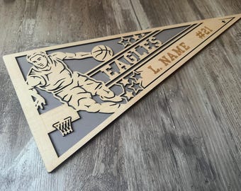 Personalized Basketball Pennant Sign