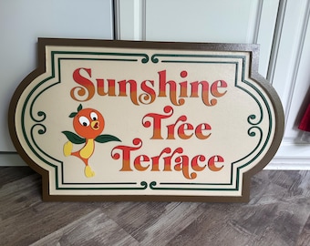 BIG Sunshine Tree Terrace Sign - Orange Bird Laser Cut Wood Sign