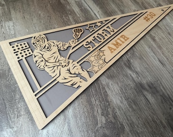 Personalized Lacrosse Pennant Sign