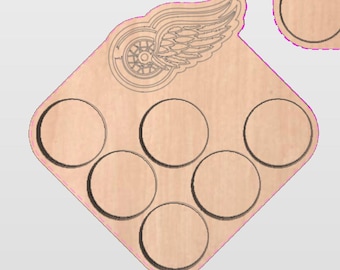 Petit présentoir de rangement pour rondelle de hockey en diamant : décoration murale pour salle de sport, cadeau de fan | peut contenir 6 rondelles