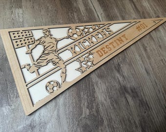 Personalized Soccer Pennant Sign