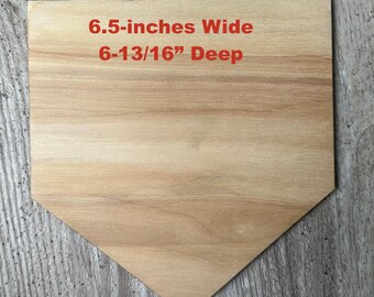 Baseball Home Plate Wood 6.5" Laser Cut Birch Plywood DIY Player/Team Sign