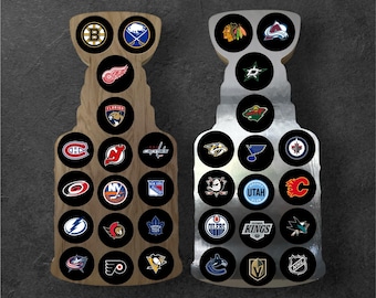 Support mural pour rondelles de hockey coupe Stanley, 16 rondelles, étui de collection pour hockey sur rack mural, cadeau pour les fans et les joueurs