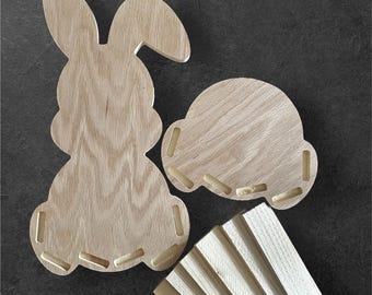 Kit bricolage panier de Pâques en bois : décoration de ferme rustique, assemblage pour enfants (colle BYO)