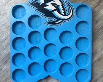 Présentoir de rondelles de hockey Mammoth de l'Utah : décoration murale pour caverne de fans