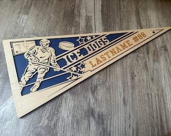 Personalized Hockey Pennant Sign