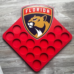 Florida Panthers Hockey Puck Display: Sports Room Wall Decor, Fan Gift