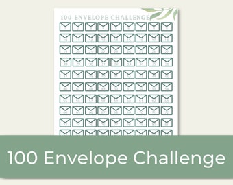 100 Envelope Challenge Tracker | Savings Tracker | PDF Printable | Letter Size | A5 | Savings Challenge | 5,050 Dollars