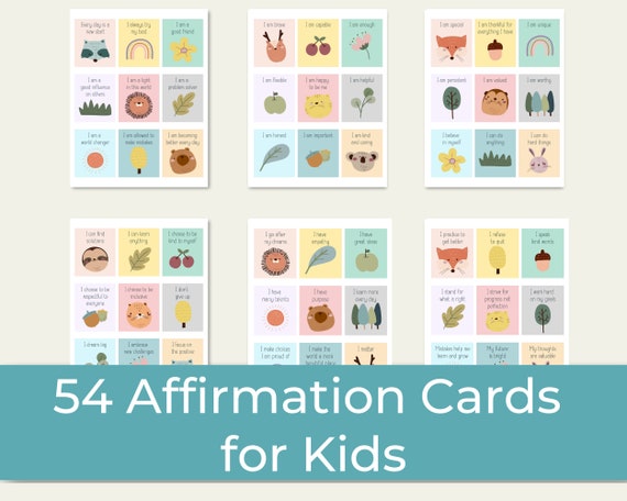 Affirmation cards for kids | Mindset cards | Confidence Self-Esteem cards | Positivity cards for classroom