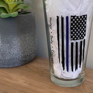 Thin Blue Line Flag Pint Glass