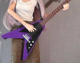1:3 Scale Flying V Bass Guitar  Suitable for Smart Doll and other 60cm  BJD Dolls.