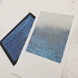 Vampire blue handmade watercolor paint, handmade paint for painting, calligraphy, lettering. Handmade gift for artists. Dark blue watercolor