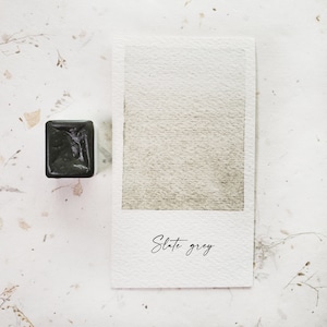 Slate grey shade handmade watercolor paint, handmade paint for painting, calligraphy, lettering. Handmade artist gift. Light grey Watercolor