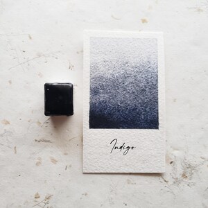 Indigo handmade watercolor paint, handmade paint for painting, calligraphy, lettering. Handmade artist gift. Dark blue watercolor paint