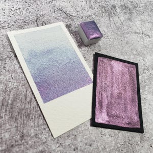 Raven&#39;s Breath handmade watercolor paint, handmade paint for painting, calligraphy, lettering. Handmade gift for artists. Purple watercolor