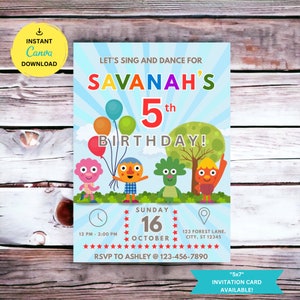 Super Simple Songs Birthday Party Editable Invite | Super Simple Songs Bday | Super Simple Songs Decor | Super Simple Songs Party Invitation