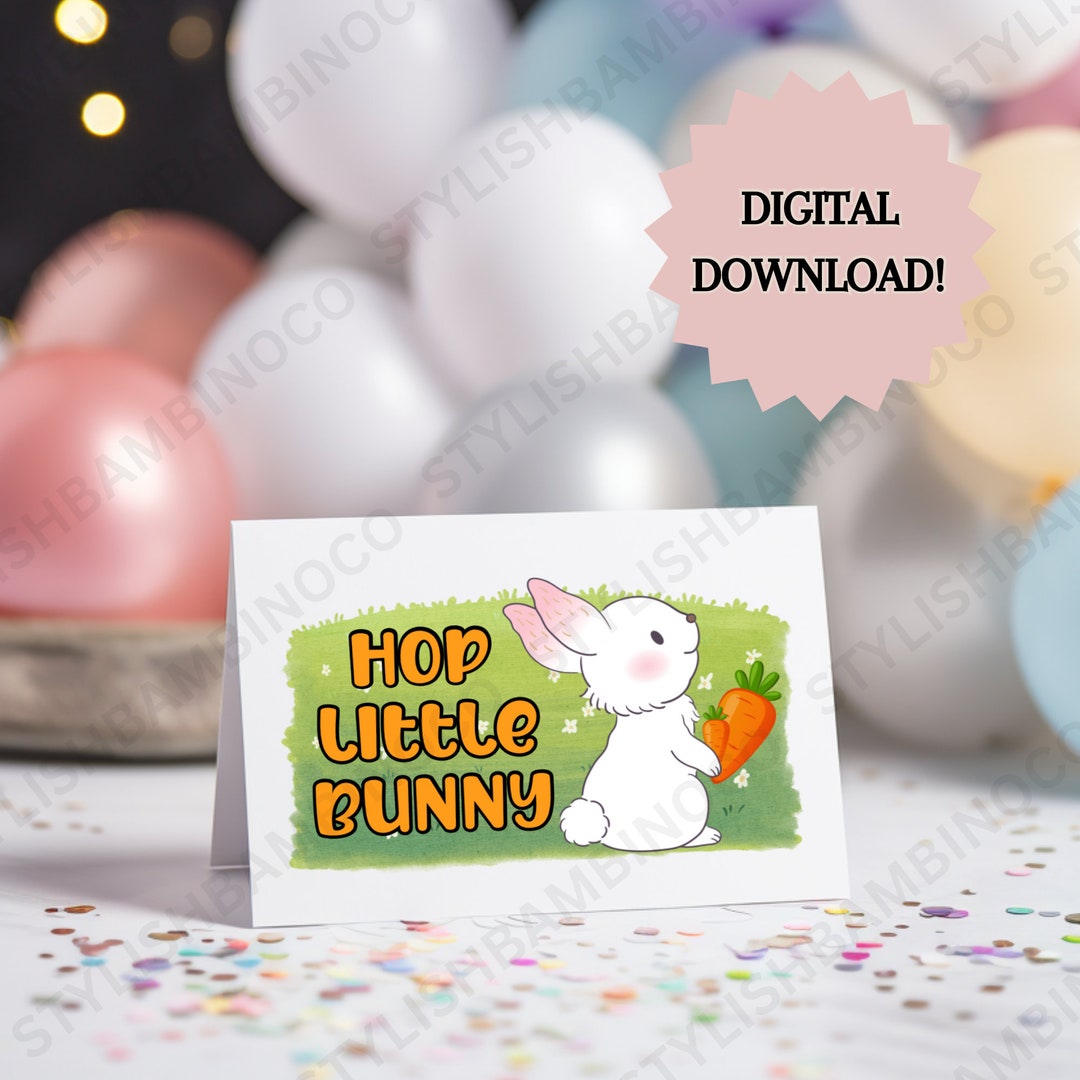 Hop Little Bunny Ms. Rachel Food Label Card Ms. Rachel Food Tent Card ...
