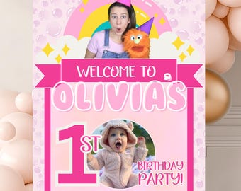 Ms. Rachel Birthday Welcome Sign | Custom First Birthday Party Decor | Personalized Kids Welcome Sign