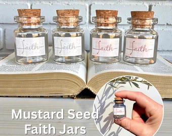 Mustard Seed Jars | Mini Faith Glass Bottle | Faith