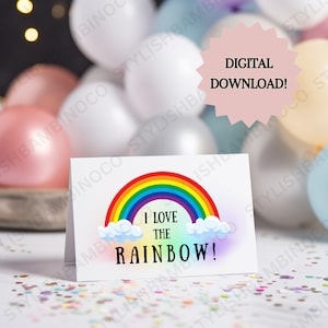 Amo l'arcobaleno Stampabile Ms. Rachel Food Card / Ms. Rachel Tent Card / Ms. Rachel Bday / Ms. Rachel Party Decor / Ms. Rachel Download