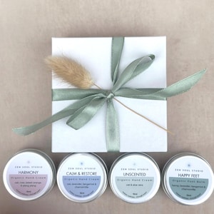 MINI ORGANIC HANDS & Feet Set in luxury gift box. Enriched with Oat, Hemp and Calendula | Mothers day gift