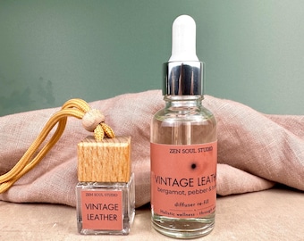 Natural Car oil Diffuser Set with refill bottle