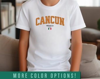 Youth Vintage Cancun Mexico T-shirt, Mexico Vacation Gift , Family Vacation Youth Tee, Mexican Cancun Vacation Souvenir, Cancun Mexico Gift