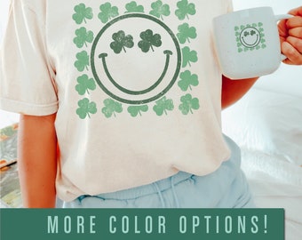 Comfort Colors® Retro Lucky Smiley Shirt,St Patricks Day Shirt,Day Drinking Shirt,Retro Shirt,Lucky Shirt,St Patty's Shirt