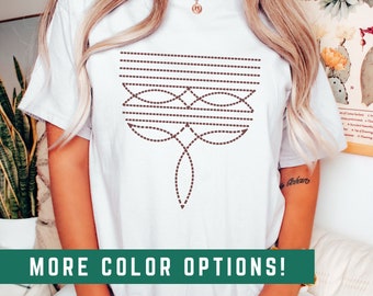 Boot Stitch Shirt Maroon Design Cute Western Tee Rodeo Gift for Cowboy Gift For Cowgirl Concert Outfit Nashville Girls Trip Texas Girl