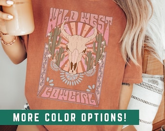 Country Concert Tee, Wild West, Cute Country Shirts, Cowgirl Shirt, Western Rodeo Tee, Large Graphic Tee, Western Graphic Tee for Women