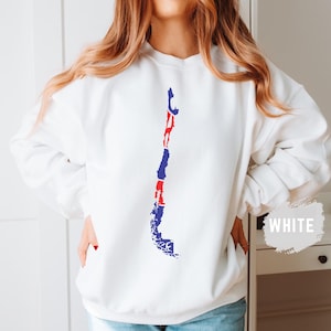 Chile Sweatshirt, Chile Sweater, Chile Sweatshirt Unisex, Chilean Shirt, Chilean Sweater, Chile Tee, Chilean Flag Shirt for Him, Chile Map