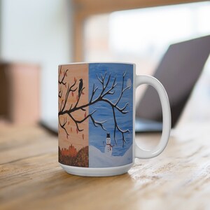 Art Coffee Mug 15 oz Tree of Life Tea Cup, Four &quot;Seasons of Life&quot; Art by Roberta Pacino