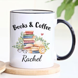 Book Coffee Mug - Book Mug - Book Lover Gifts for Her - Custom Book Lover Mug - Book Themed Gifts - Books and Coffee Cup - Bookworm Gifts