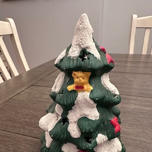 Vintage Ceramic Christmas Tree Tea Light Votive Holder