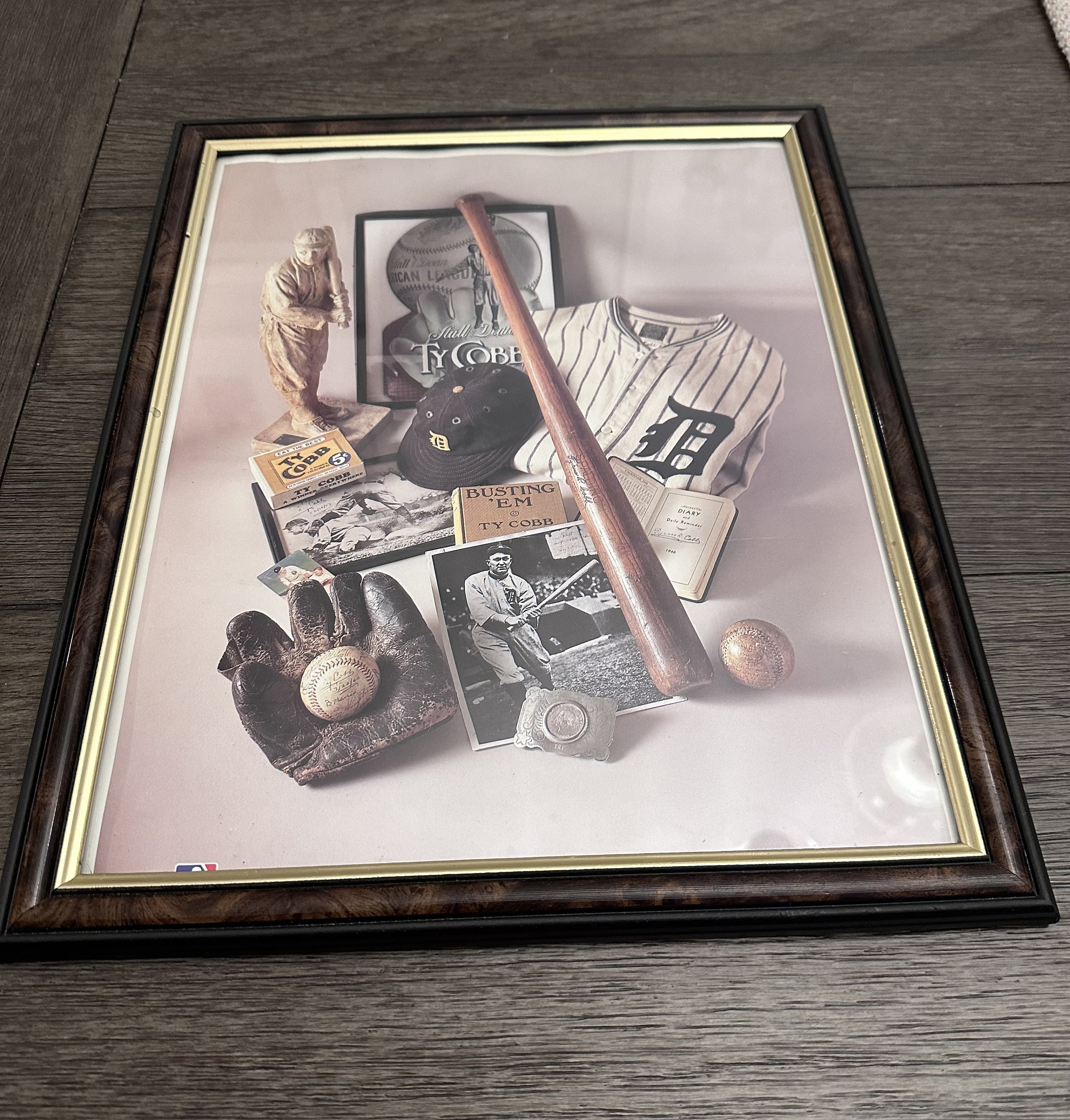 Vintage Detroit Tigers Ty Cobb Framed Print, Detroit Tigers